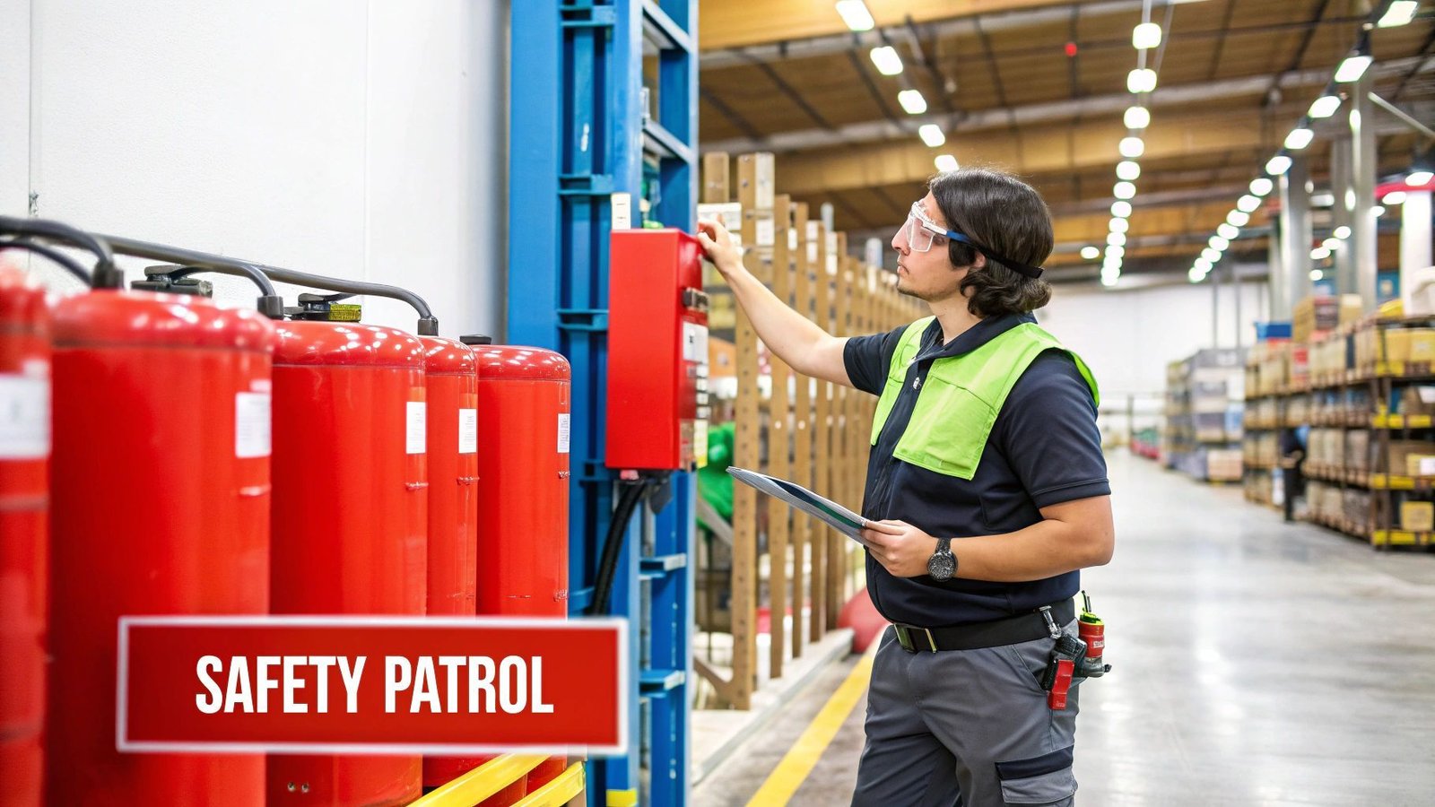 Industrial operations team using protective equipment